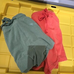 Women's Knit, 2 Pair. Green and Orange Shorts, Universal Thread,